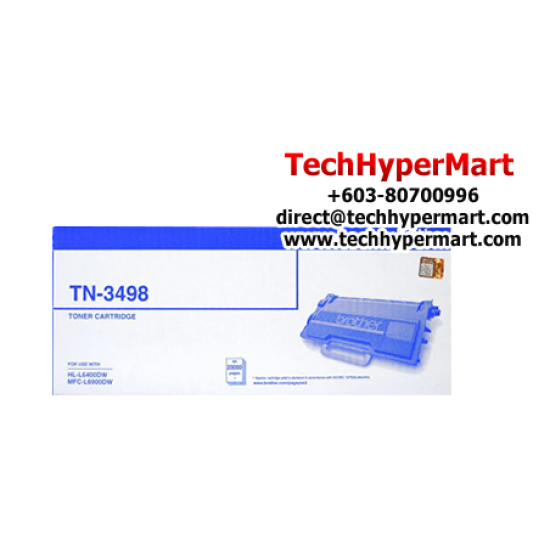 Brother TN-3498 Toner Black Cartridge (Up To 20,000 Pages, For HL-L6400DW / MFC-L6900DW) Brother TN-3498 Toner Black Cartridge (Up To 20,000 Pages, For HL-L6400DW / MFC-L6900DW)
