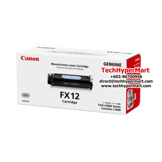 Canon Cartridge FX12 (1153B003AA) Black Toner (4,500 Pages Yield, For Laser Fax/MFP (L3000)) Canon Cartridge FX12 (1153B003AA) Black Toner (4,500 Pages Yield, For Laser Fax/MFP (L3000))