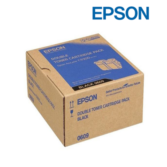 Epson C13S050609 Black Toner (Double Toner pack, For AL-C9300N, 6,500 x 2 Page Yield)