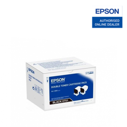 Epson C13S050751 Double Black Toner Pack (Twin Pack, For AL-C300DN, 7,300 x 2 Page Yield)