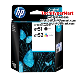 HP GT51/52 Blk/Clr 3JB06AA Printhead Combo 2-Pk (For HP DeskJet GT 5810, 5820 All-in-One)