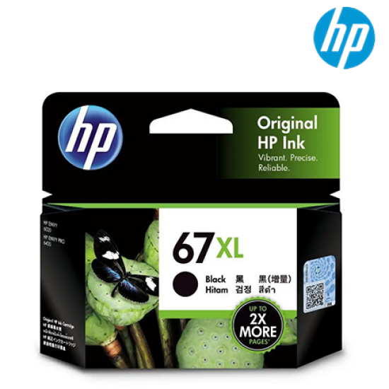 HP 67XL Ink Cartridge (3YM57AA, 2400 Page Yield, For 2722)