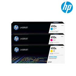 HP 410A Color Toner Cartridge (CF411A(C), CF413A(M), CF412A(Y), 2,300 Pages Yield, For M452)