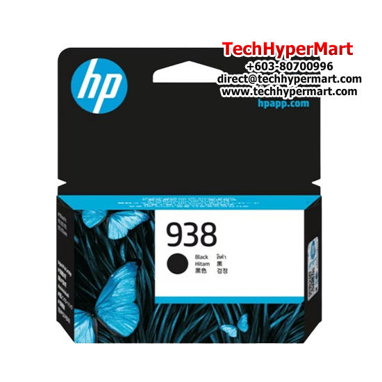 HP 938 Black Original Ink Cartridge (4S6X8PA, 1250 Pages Yield, For OfficeJet Pro 9120, 9130, 9720, 9730) HP 938 Black Original Ink Cartridge (4S6X8PA, 1250 Pages Yield, For OfficeJet Pro 9120, 9130, 9720, 9730)