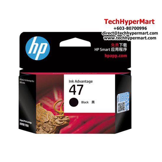 HP 47 Black Original Ink Advantage Cartridge (6ZD21AA, 1300 Pages Yield, For DeskJet Ink Advantage Ultra 4828)