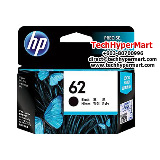 HP 62 Black Original Ink Cartridge (C2P04AA) (Pigmnet-based, 200 Pages yield)