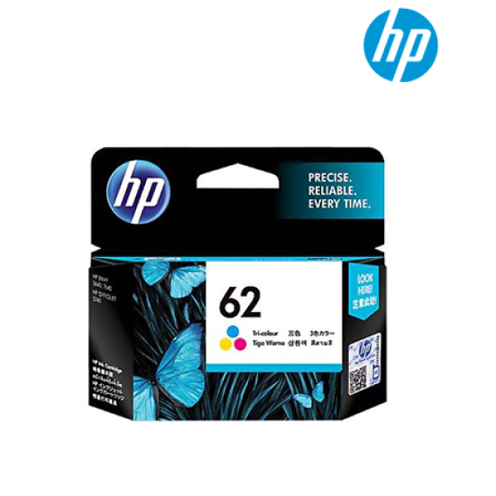 HP 62 Tri-color Original Ink Cartridge (C2P06AA) (Dye-based, 165 Pages yield)
