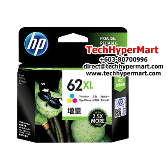 HP 62XL High Yield Tri-color Original Ink Cartridge (C2P07AA) (Dye-based, 415 Pages yield)