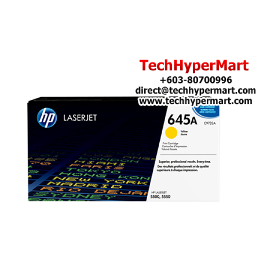 HP 645A Color Toner Cartridge (C9731A(C), C9732A(Y), C9733A(M), 12,000 Pages, For 5500,5550)