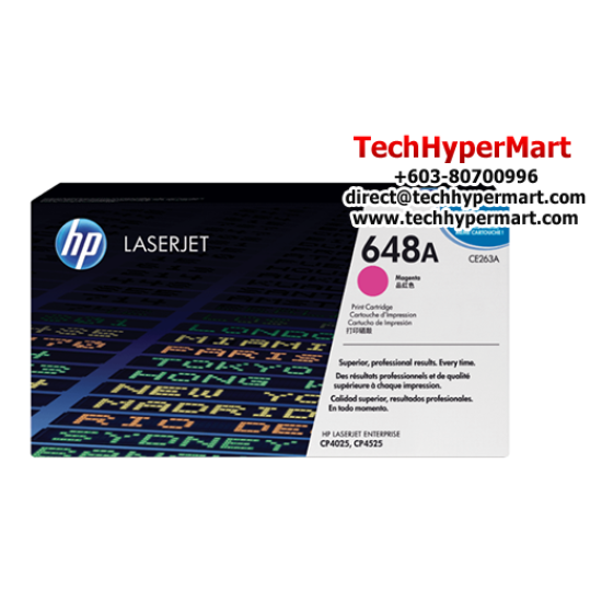 HP 648A Color Toner Cartridge (CE261A(C), CE263A(M), CE262A(Y), 11,000 Pages, For CP4025, 4525) HP 648A Color Toner Cartridge (CE261A(C), CE263A(M), CE262A(Y), 11,000 Pages, For CP4025, 4525)
