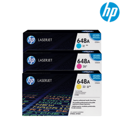 HP 648A Color Toner Cartridge (CE261A(C), CE263A(M), CE262A(Y), 11,000 Pages, For CP4025, 4525)