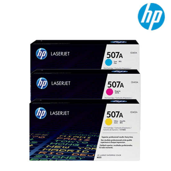 HP 507A Color Toner Cartridge (CE401A(C), CE403A(M), CE402A(Y), 6,000 Pages, For 500 Color M551n)