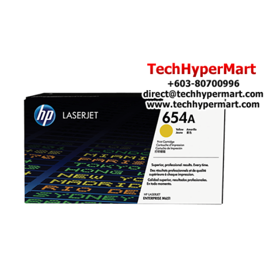 HP 654A Color Toner Cartridge (CF331A(C), CF333A(M), CF332A(Y), 15,000 Pages, For M651)