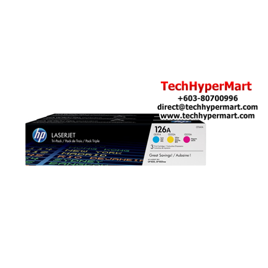 HP CMY Tri-Pack LaserJet Toner (CF341A, 1000 Pages Yield, For 126A) HP CMY Tri-Pack LaserJet Toner (CF341A, 1000 Pages Yield, For 126A)