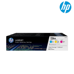 HP CMY Tri-Pack LaserJet Toner (CF341A, 1000 Pages Yield, For 126A)