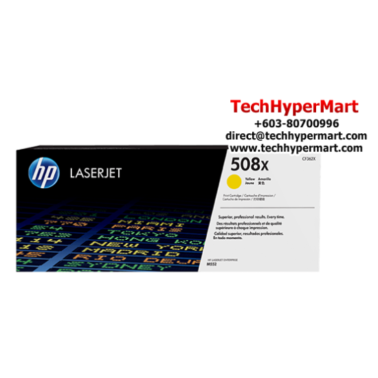 HP 508X Color Toner Cartridge (CF361X(C), CF363X(M), CF362X(Y), 9,500 Page Yield, For M552) HP 508X Color Toner Cartridge (CF361X(C), CF363X(M), CF362X(Y), 9,500 Page Yield, For M552)