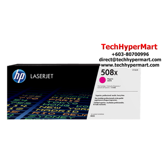HP 508X Color Toner Cartridge (CF361X(C), CF363X(M), CF362X(Y), 9,500 Page Yield, For M552) HP 508X Color Toner Cartridge (CF361X(C), CF363X(M), CF362X(Y), 9,500 Page Yield, For M552)