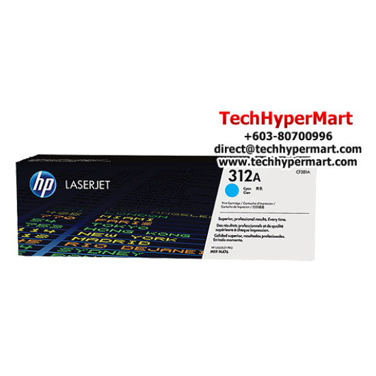 HP 312A Color Toner Cartridge (CF381A(C), CF383A(M), CF382A(Y), 2,700 Pages, For MFP M476)