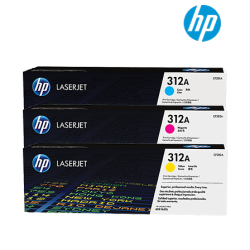 HP 312A Color Toner Cartridge (CF381A(C), CF383A(M), CF382A(Y), 2,700 Pages, For MFP M476)