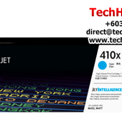 HP 410X Color Toner Cartridge (CF411X(C), CF413X(M), CF412X(Y), 5,000 Pages Yield, For M452)