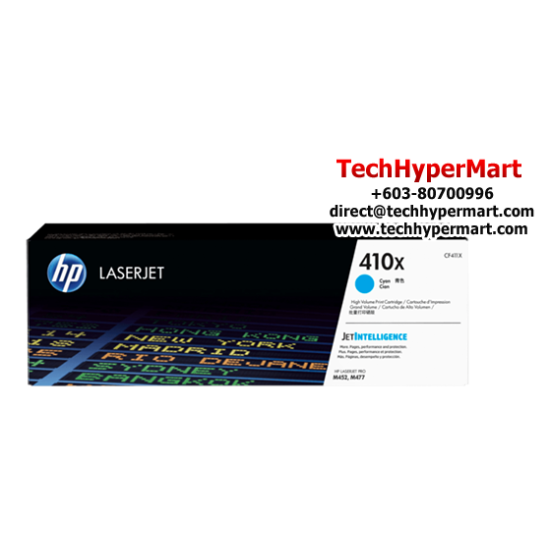 HP 410X Color Toner Cartridge (CF411X(C), CF413X(M), CF412X(Y), 5,000 Pages Yield, For M452)