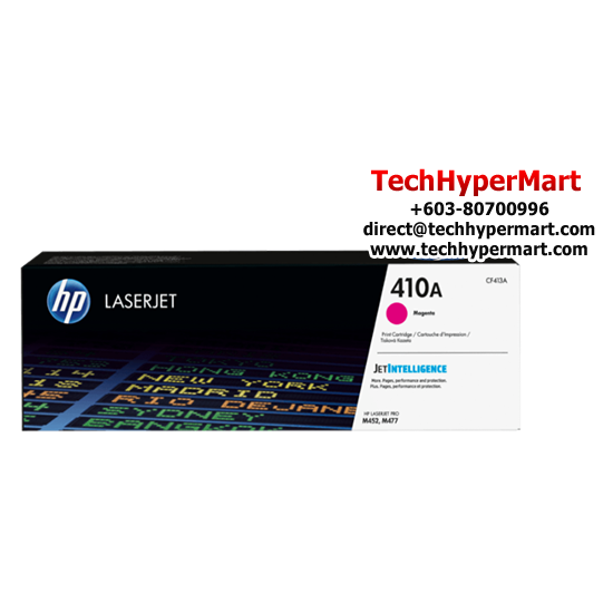 HP 410A Color Toner Cartridge (CF411A(C), CF413A(M), CF412A(Y), 2,300 Pages Yield, For M452)