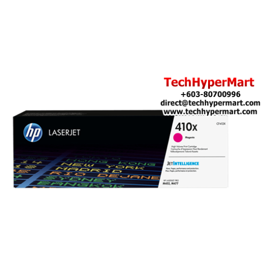 HP 410X Color Toner Cartridge (CF411X(C), CF413X(M), CF412X(Y), 5,000 Pages Yield, For M452)