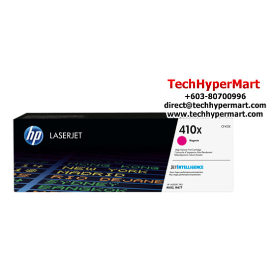 HP 410X Color Toner Cartridge (CF411X(C), CF413X(M), CF412X(Y), 5,000 Pages Yield, For M452) HP 410X Color Toner Cartridge (CF411X(C), CF413X(M), CF412X(Y), 5,000 Pages Yield, For M452)