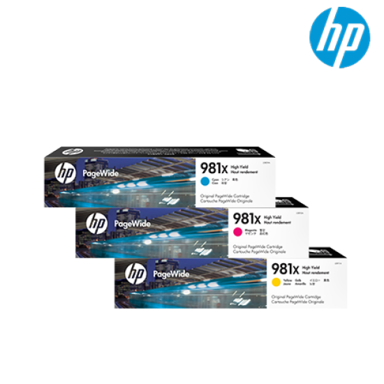 HP 981X Color Original Ink Cartridge (L0R09A(C), L0R10A(M), L0R11A(Y) 10,000 Pages, For PageWide MFP 586dn) HP 981X Color Original Ink Cartridge (L0R09A(C), L0R10A(M), L0R11A(Y) 10,000 Pages, For PageWide MFP 586dn)
