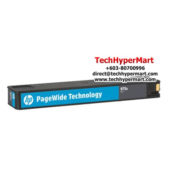 HP 975A Cyan Original PageWide Cartridge (L0R88AA) (For PageWide Pro 452dw, 477dw, 552dw, 577dw, 577z, 3000 Pages Yield)