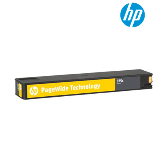 HP 975A Yellow Original PageWide Cartridge (L0R94AA) (For PageWide Pro 452dw, 477dw, 552dw, 577dw, 577z, 3000 Pages Yield)