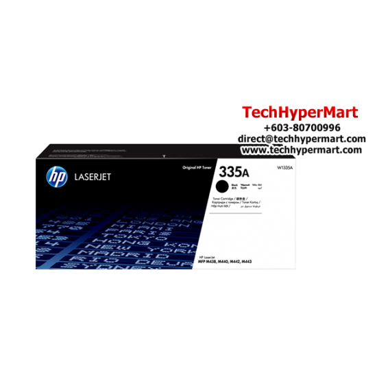 HP 335A Black LaserJet Toner Cartridge (W1335A, 7400 Pages Yield, For LaserJet M42625, M438, M442) HP 335A Black LaserJet Toner Cartridge (W1335A, 7400 Pages Yield, For LaserJet M42625, M438, M442)