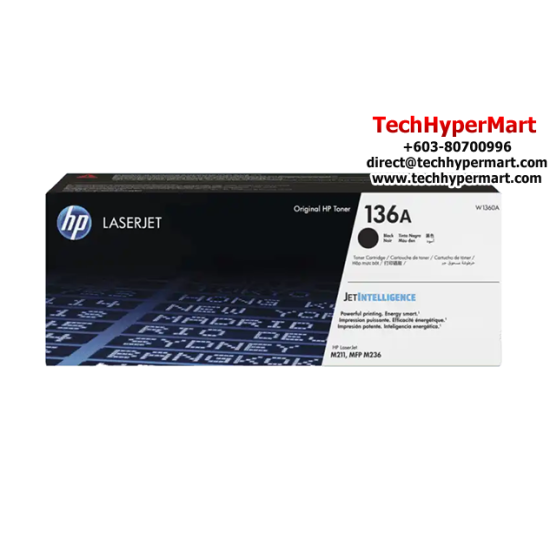 HP 136A Black Original LaserJet Toner Cartridge (W1360A, 1150 Pages Yield, For M209dwe, M209dw, M236dw, M236sdw) HP 136A Black Original LaserJet Toner Cartridge (W1360A, 1150 Pages Yield, For M209dwe, M209dw, M236dw, M236sdw)