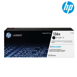 HP 136X Black Original LaserJet Toner Cartridge (W1360X, 2600 Pages Yield,  For M209dwe)