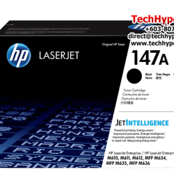 HP 147A Black Original LaserJet Toner Cartridge (W1470A, 10500 Pages Yield,  For M610/M611/M612)