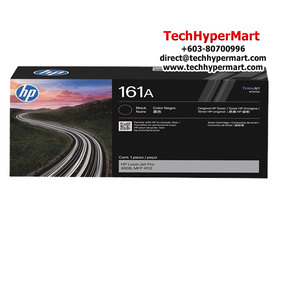 HP 161A Black Original Ink Cartridge (W1610A, 3000 Pages Yield, For HP LJ Pro 4006dn/dw and MFP4112dw/fdn/fdw)