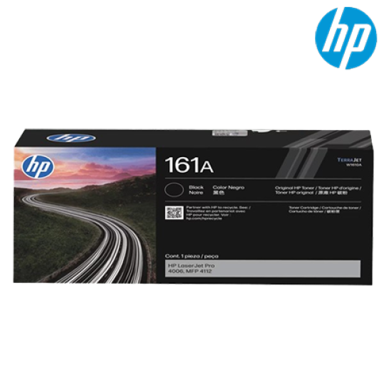 HP 161A Black Original Ink Cartridge (W1610A, 3000 Pages Yield, For HP LJ Pro 4006dn/dw and MFP4112dw/fdn/fdw)