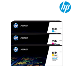 HP 658A Color Toner Cartridge (W2001A(C), W2003A(M), W2002A(Y), 6,000 Pages Yield, For M751)