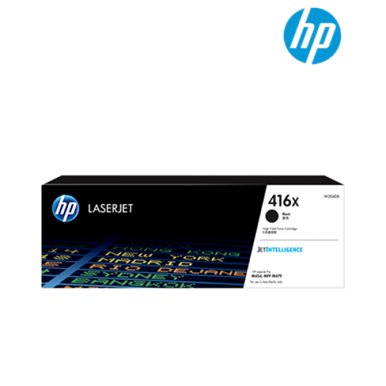 HP 416X Black Toner Cartridge (W2040X, 7,500 Pages, For M454, MFP M479)