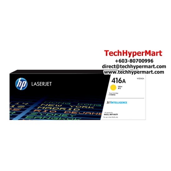 HP 416A Color Toner Cartridge (W2041A(C), W2043A(M), W2042A(Y), 2,100 Pages Yield, For M454) HP 416A Color Toner Cartridge (W2041A(C), W2043A(M), W2042A(Y), 2,100 Pages Yield, For M454)