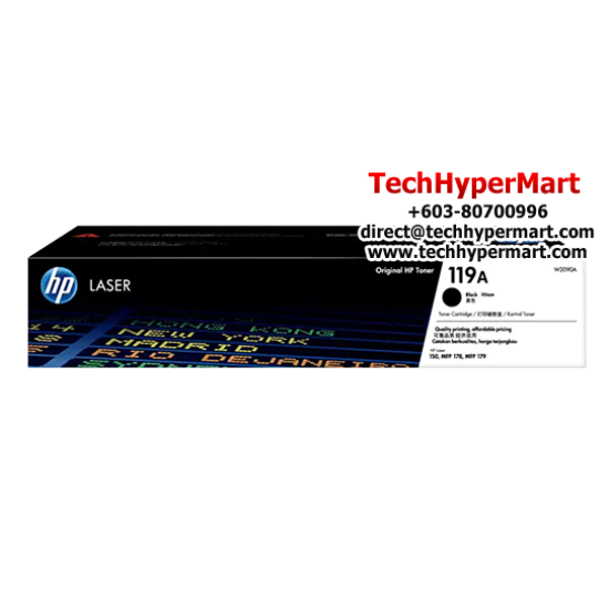 HP 119A Black Toner Cartridge (W2090A, 1000 Pages Yield, For M401/P1102)