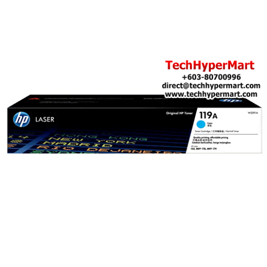 HP 119A Cyan Original Laser Toner Cartridge (W2091A, 700 Pages Yield, For 119A)
