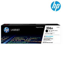 HP 206A LaserJet Toner Cartridge (W2110A, 1350 Pages, For  M255dw, M255nw, M282nw, M283cdw, M283fdn, M283fdw)