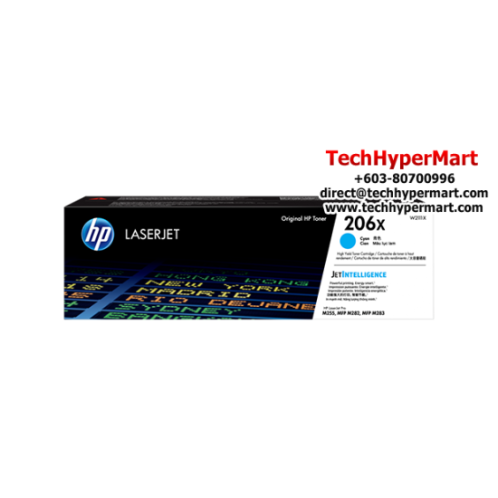 HP 206X  Colour LaserJet Toner Cartridge (W2111X, 2450 Pages, For M283fdw, M255dw)