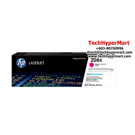 HP 206X  Colour LaserJet Toner Cartridge (W2111X, 2450 Pages, For M283fdw, M255dw)