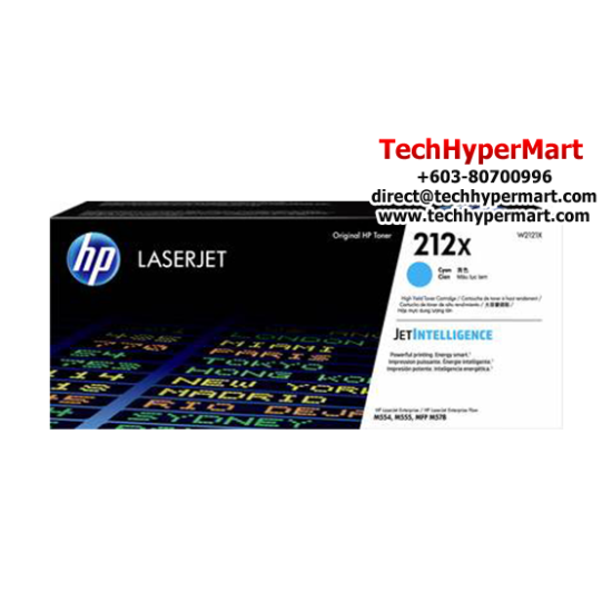 HP 212X High Yield Cyan Original LaserJet Toner Cartridge (W2121X, 10000 Pages Yield, For LaserJet)