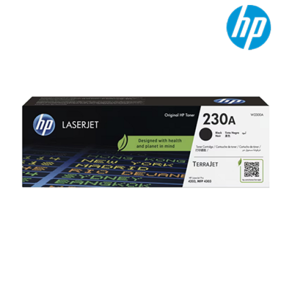 HP 230A Black Original Cartridge (W2300A, 2000 Pages Yield, For LaserJet Pro 4201-4203dne/dwe)