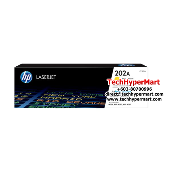 HP 202A Yellow Original LaserJet Toner Cartridge (CF502A) (For Color LaserJet Pro M254 Series, 1300 Pages Yield) HP 202A Yellow Original LaserJet Toner Cartridge (CF502A) (For Color LaserJet Pro M254 Series, 1300 Pages Yield)