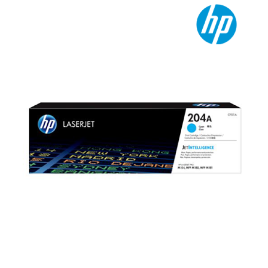 HP 204A Cyan Original LaserJet Toner Cartridge (CF511A) (For Color LaserJet Pro M154a, MFP M180n, 900 Pages Yield)