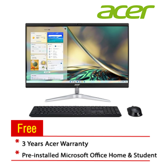 Acer Aspire C27-1851-1340W11T-32 27" AIO Desktop PC (i5-1340P, 32GB, 1TB, NV MX550, W11H, Off H&S, Touchscreen)
